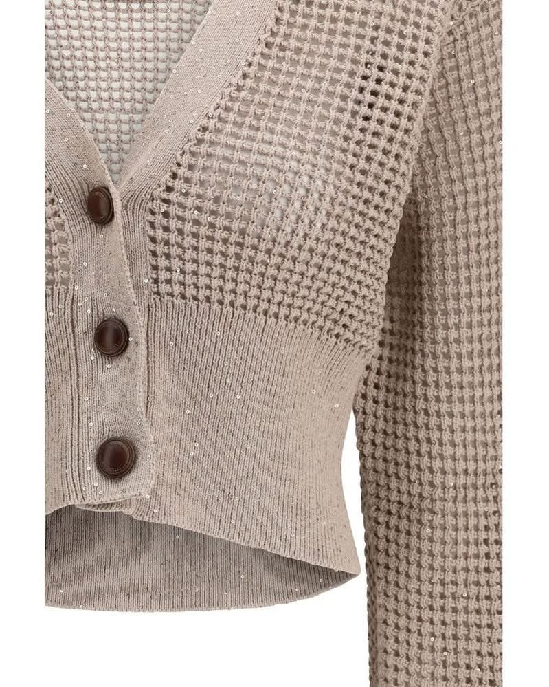 Brunello Cucinelli Beige Cotton Cardigan Glam Steals