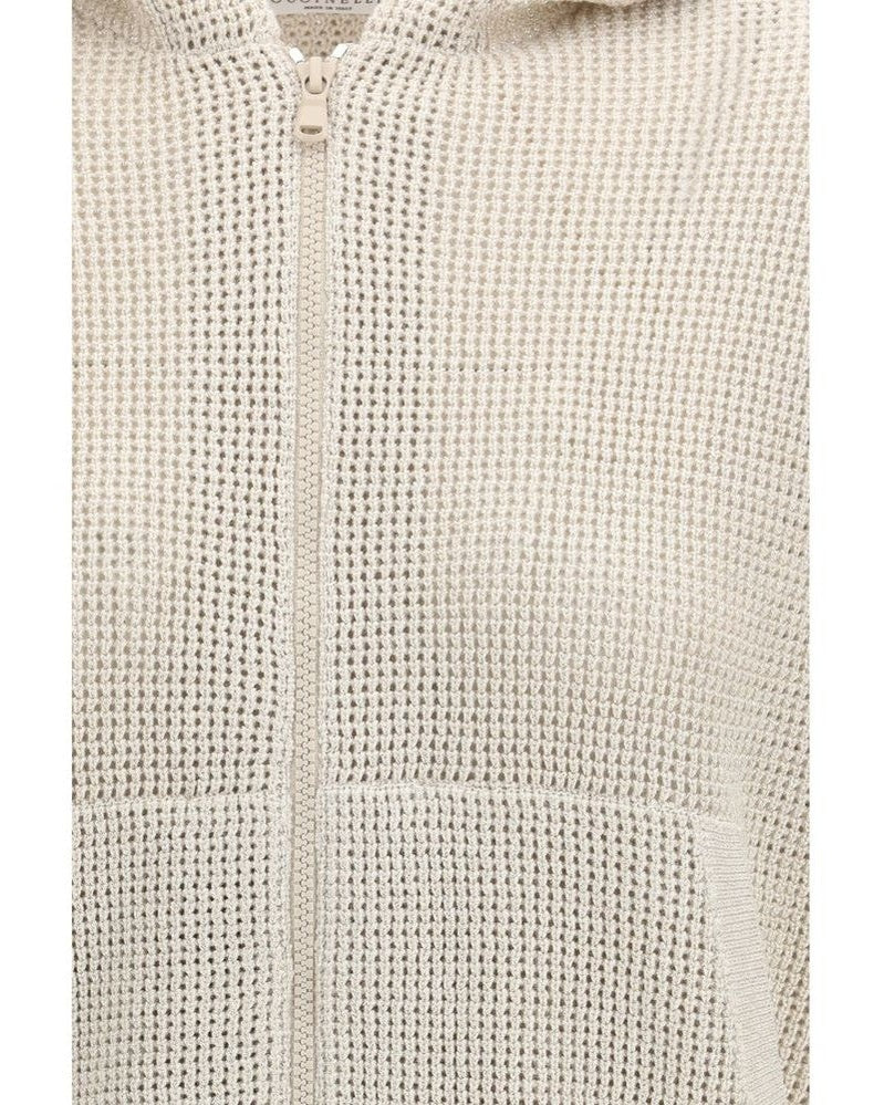 Brunello Cucinelli Beige Cotton Hoodie Glam Steals