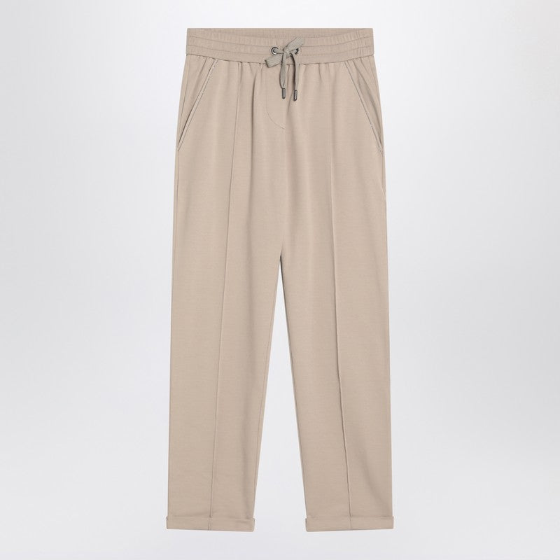 Brunello Cucinelli Beige Cotton Joggers Glam Steals