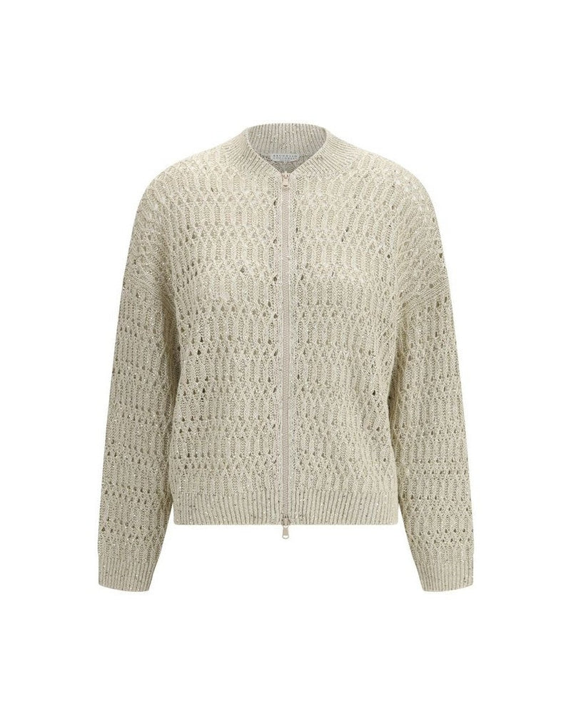Brunello Cucinelli Beige Linen Cardigan Glam Steals