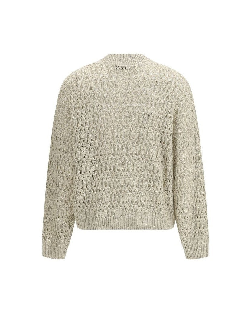 Brunello Cucinelli Beige Linen Cardigan Glam Steals