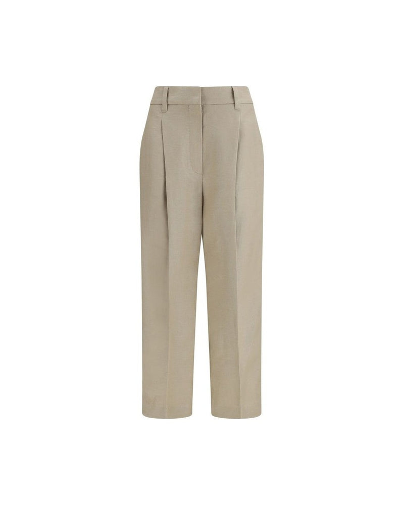 Brunello Cucinelli Beige Linen Casual Pant Glam Steals