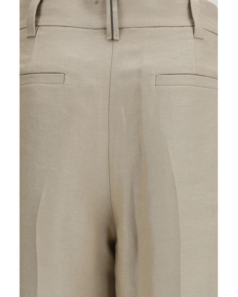 Brunello Cucinelli Beige Linen Casual Pant Glam Steals
