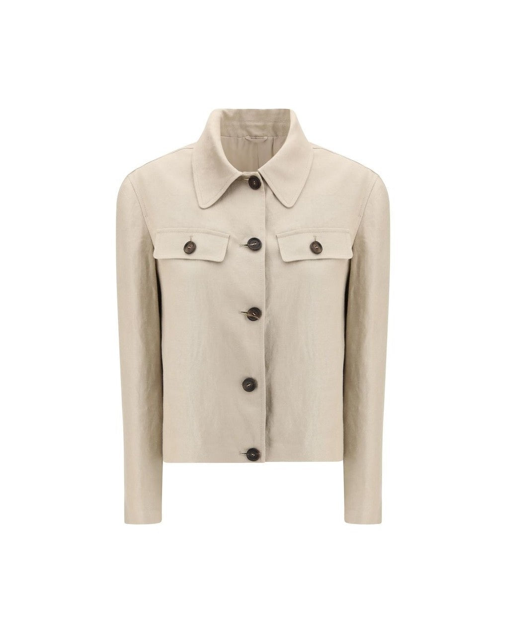 Brunello Cucinelli Beige Linen Jacket Coats & Jackets