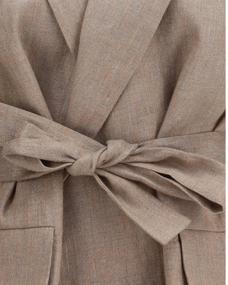 Brunello Cucinelli Beige Linen Sleveless Jacket Glam Steals