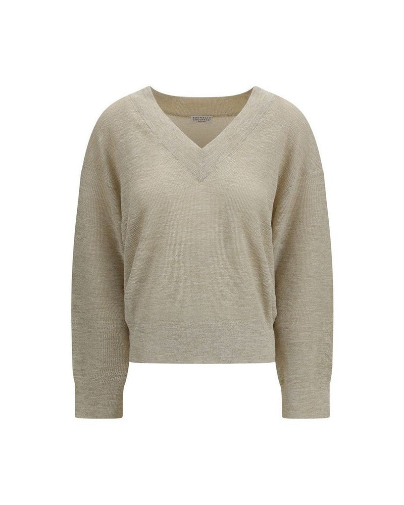 Brunello Cucinelli Beige Linen Sweat-shirt Glam Steals