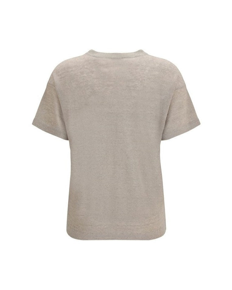 Brunello Cucinelli Beige Linen T-shirt Glam Steals