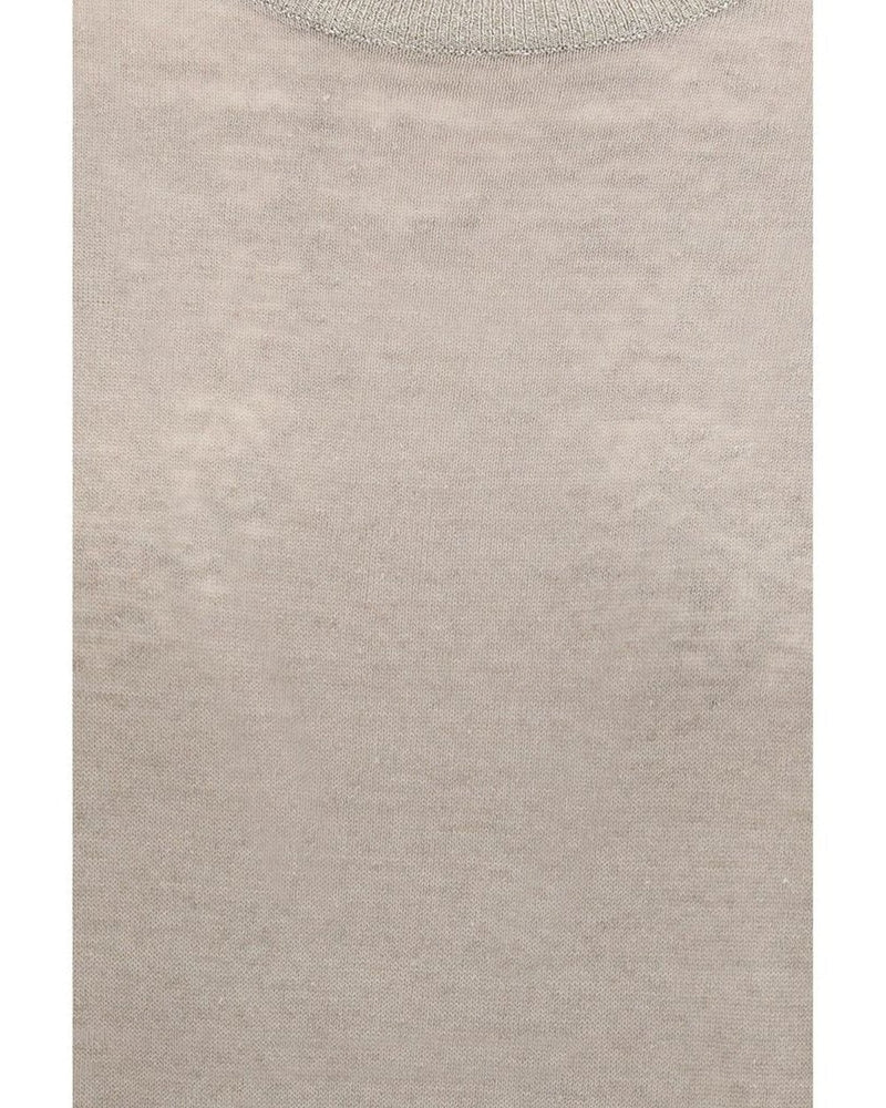 Brunello Cucinelli Beige Linen T-shirt Glam Steals