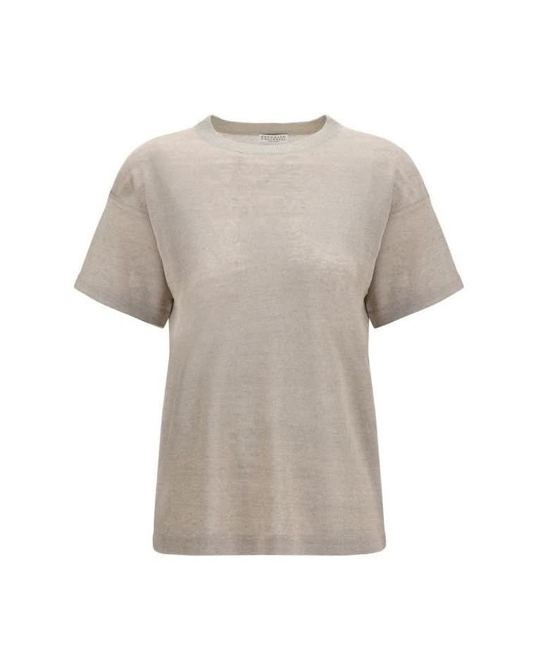 Brunello Cucinelli Beige Linen T-shirt
