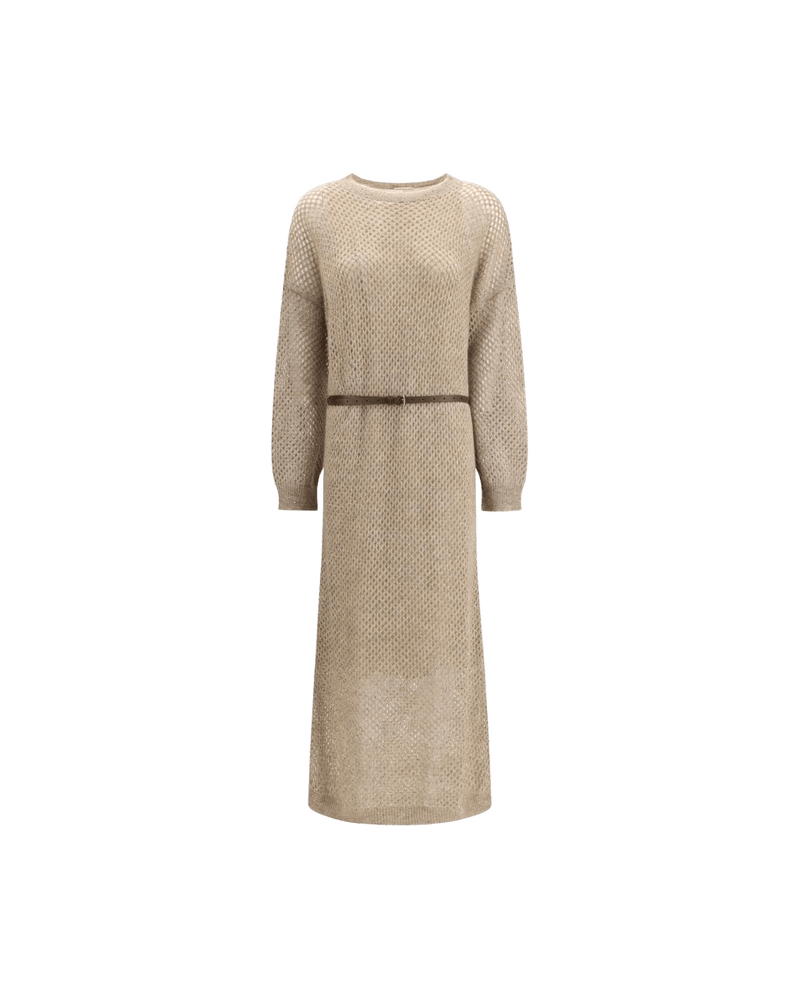 Brunello Cucinelli Beige Mohair Casual Dress Glam Steals