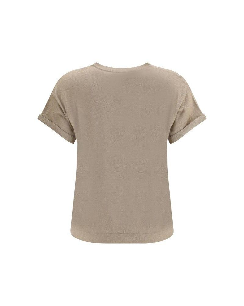 Brunello Cucinelli Beige Nylon T-shirt Glam Steals
