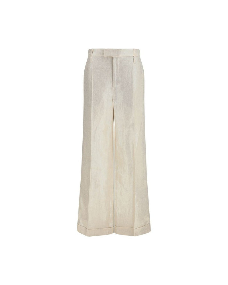 Brunello Cucinelli Beige Silk Casual Pant Glam Steals