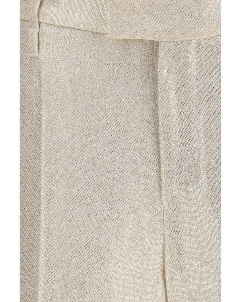 Brunello Cucinelli Beige Silk Casual Pant Glam Steals