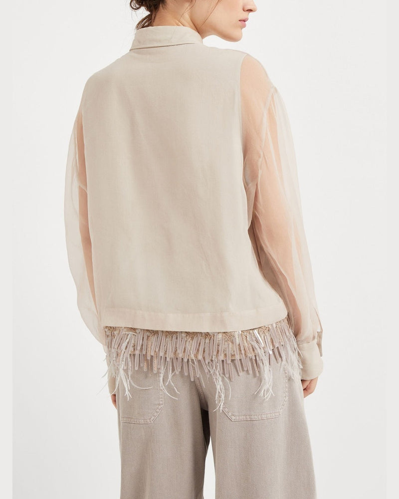 Brunello Cucinelli Beige Silk Shirt Glam Steals
