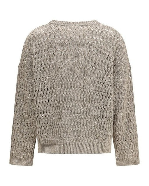 Brunello Cucinelli Beige Silk Sweatshirt 