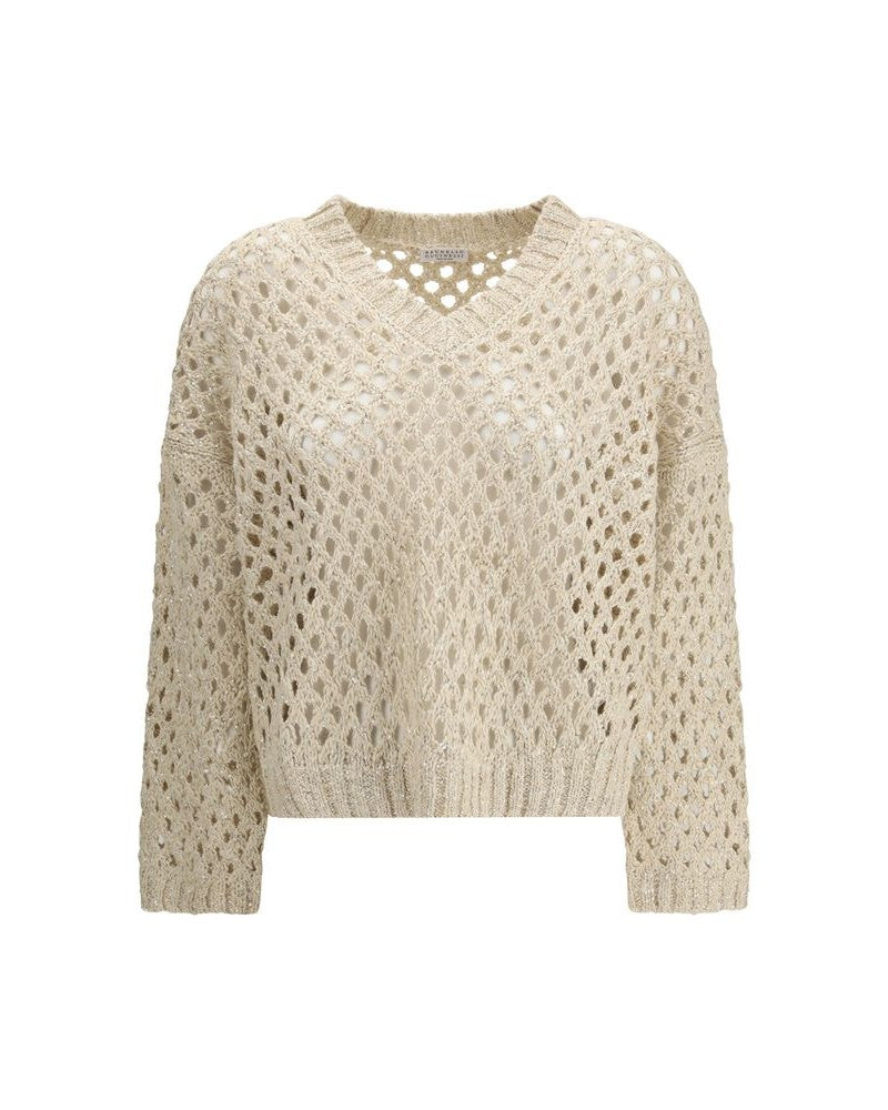 Brunello Cucinelli Beige Silk Sweater Glam Steals