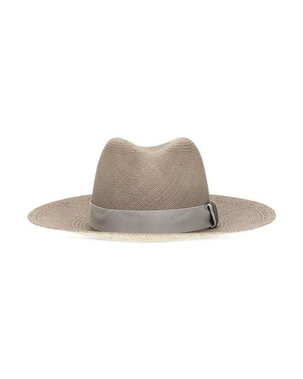 Brunello Cucinelli Beige Straw Fedora Glam Steals