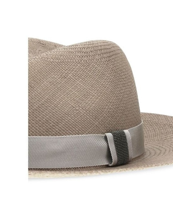 Brunello Cucinelli Beige Straw Fedora Glam Steals