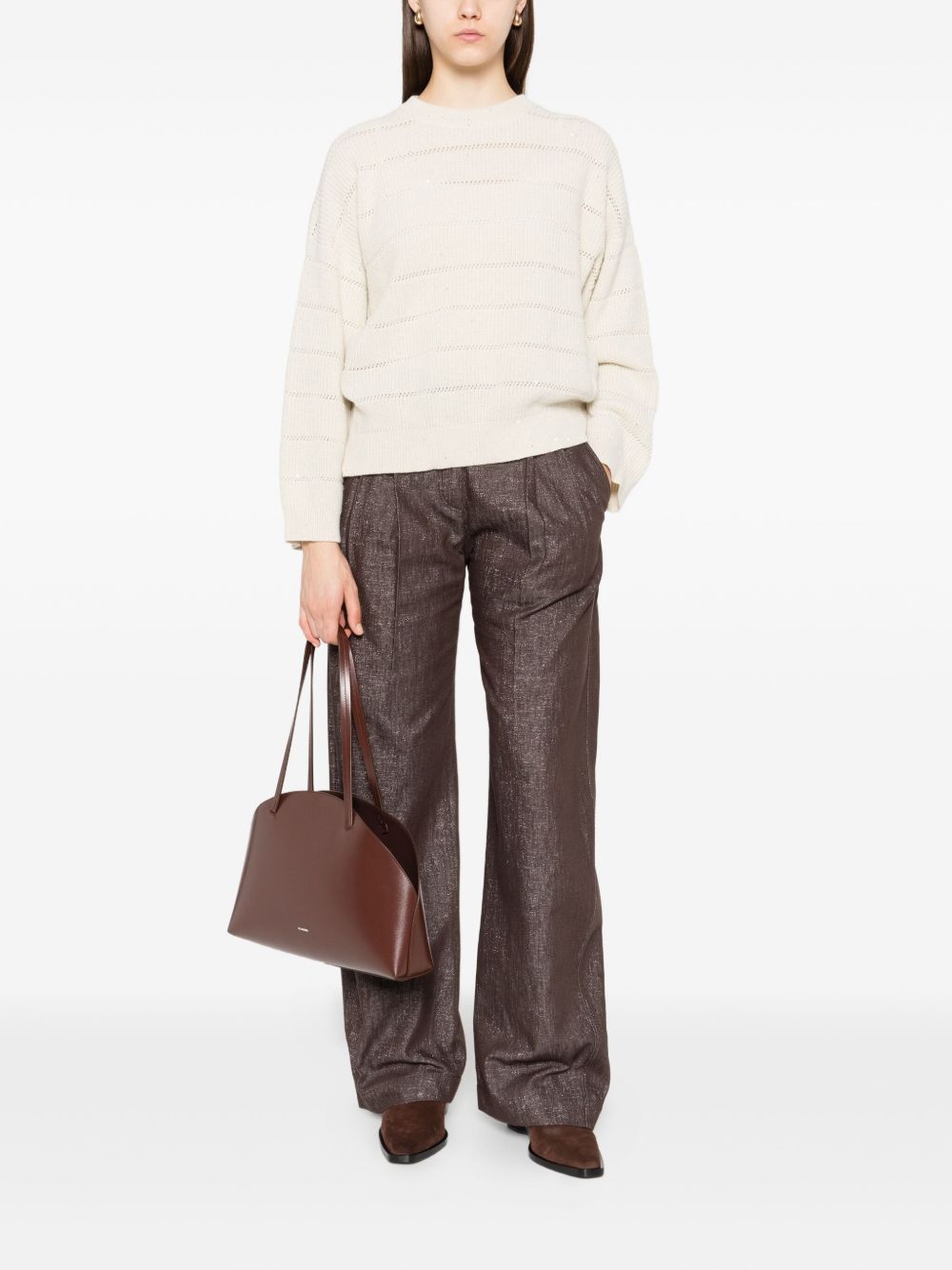 Brunello Cucinelli Beige Sweater Glam Steals