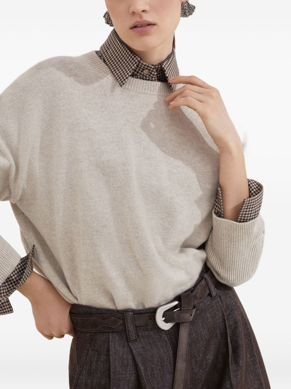 Brunello Cucinelli Beige Sweater Glam Steals