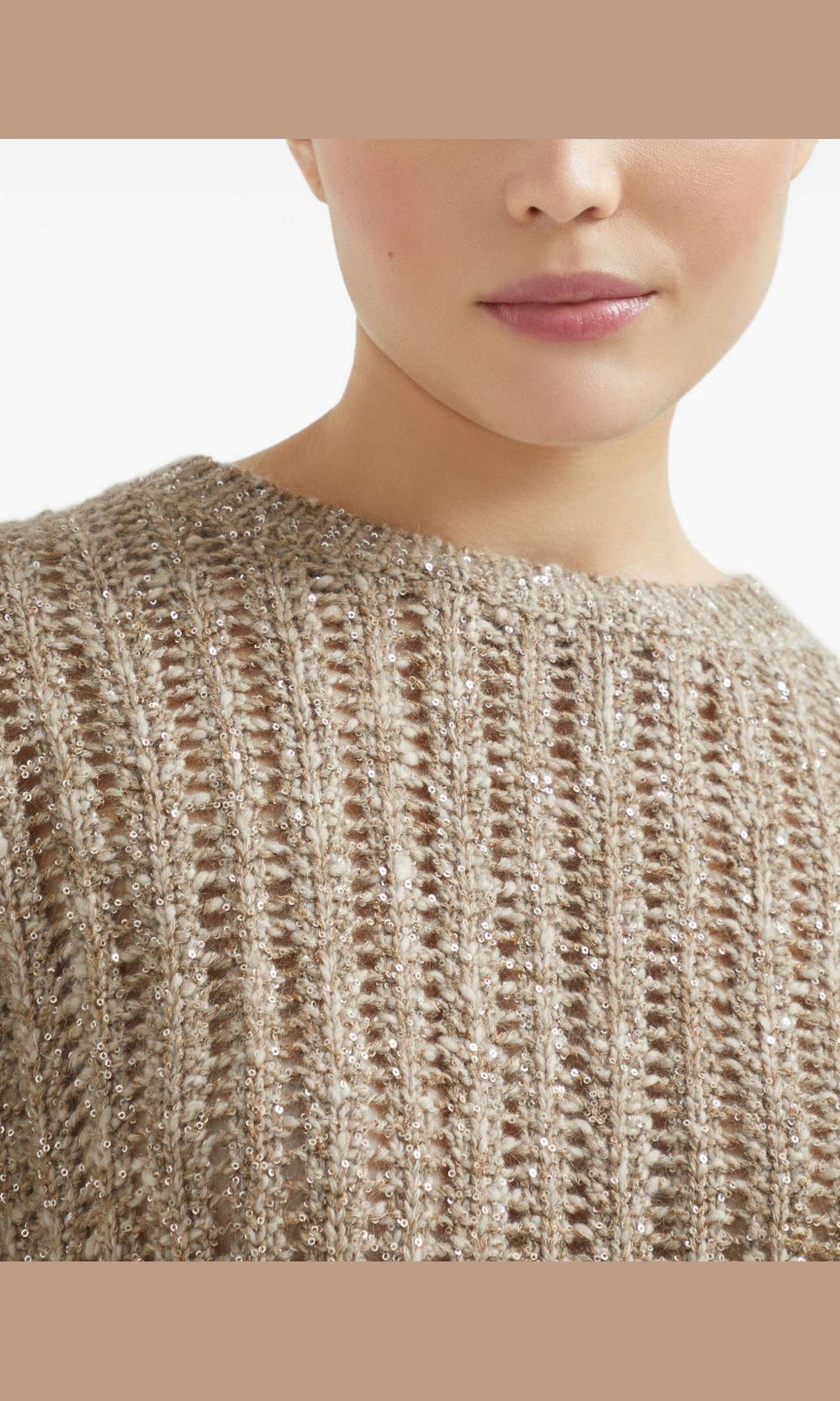 Brunello Cucinelli Beige Sweater Glam Steals