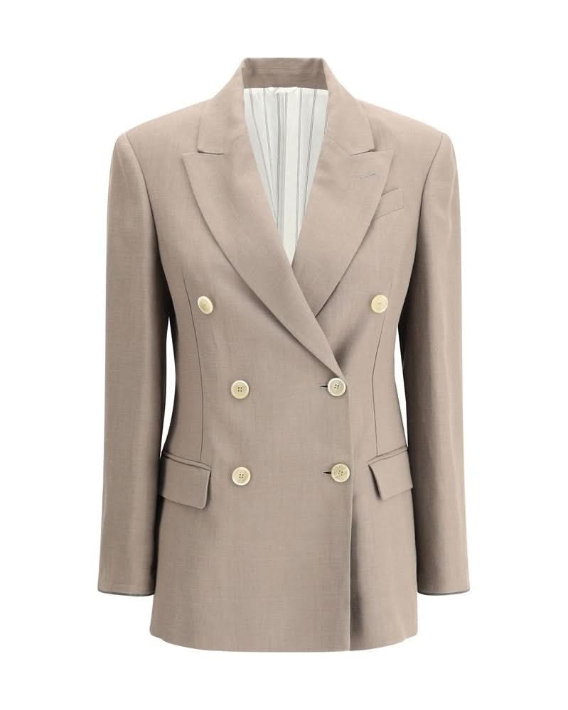 Brunello Cucinelli Beige Viscose Blazer Glam Steals