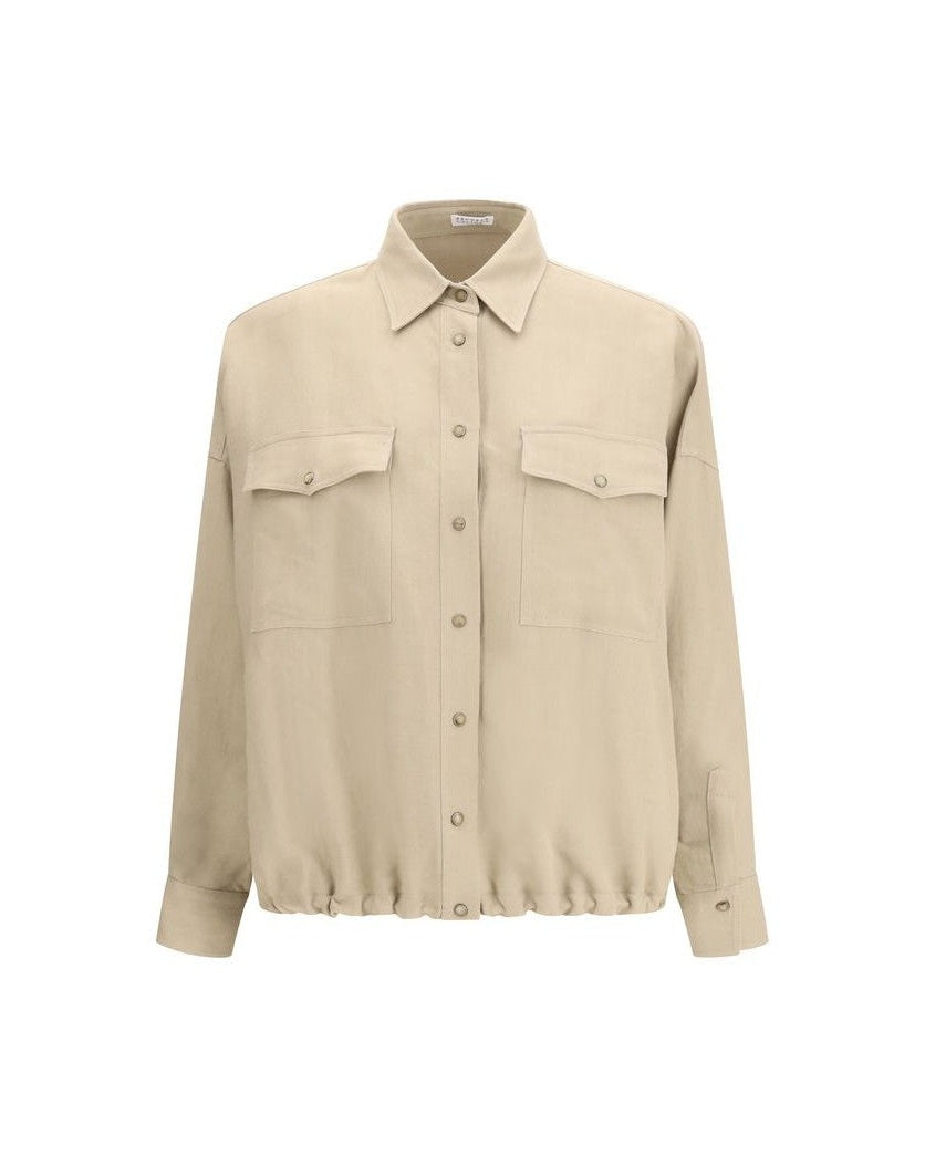 Brunello Cucinelli Beige Viscose Blouse Glam Steals