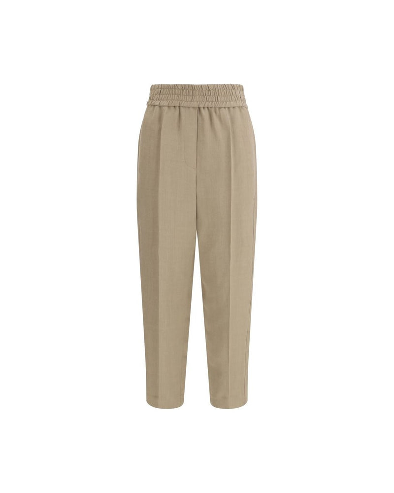 Brunello Cucinelli Beige Viscose Casual Pant Glam Steals