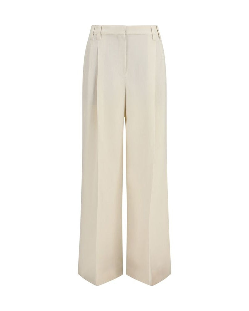 Brunello Cucinelli Beige Viscose Casual Pant Glam Steals