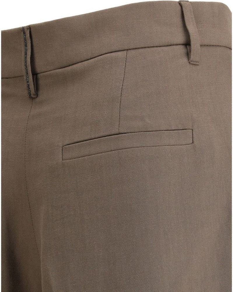 Brunello Cucinelli Beige Viscose Casual Pant Glam Steals