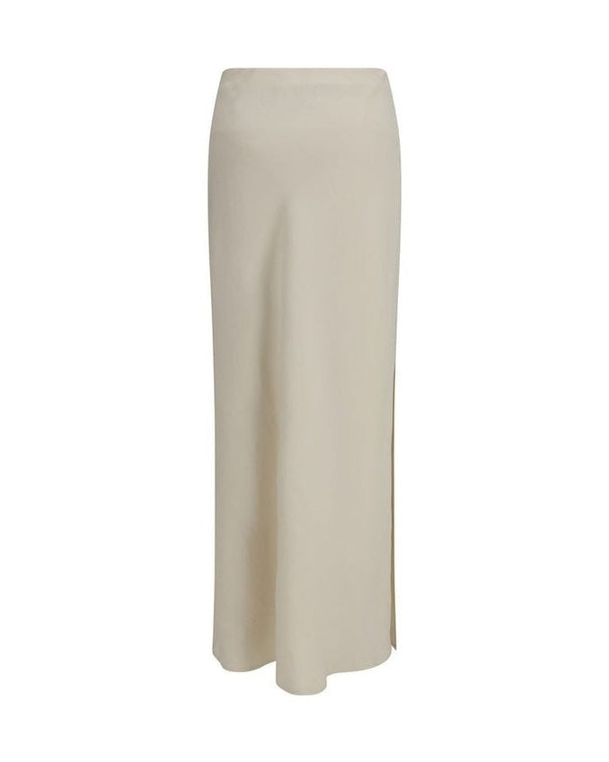 Brunello Cucinelli Beige Viscose Long Skirt 