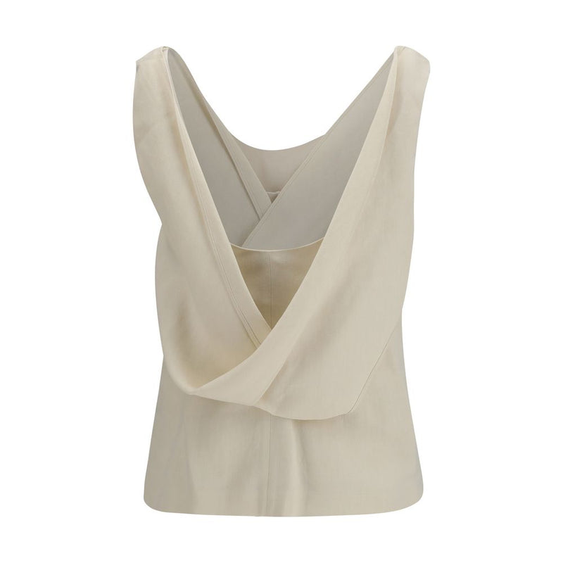 Brunello Cucinelli Beige Viscose Top 