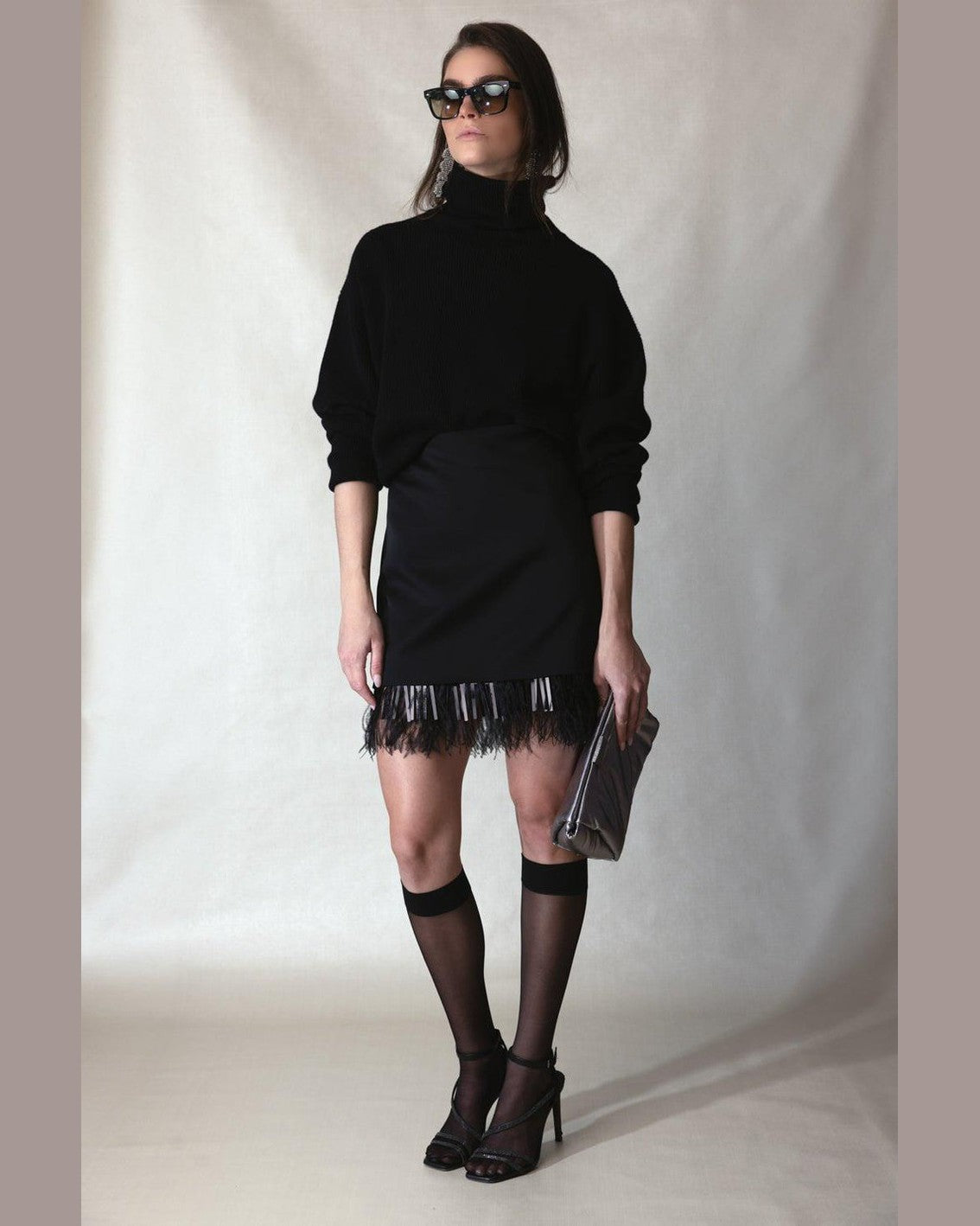 Brunello Cucinelli Black Acetate Mini Skirt Glam Steals