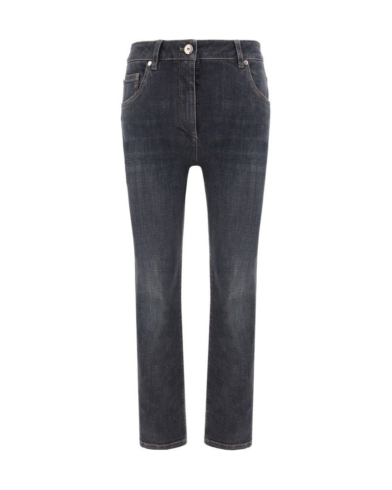 Brunello Cucinelli Black Cotton Skinny Jeans Glam Steals
