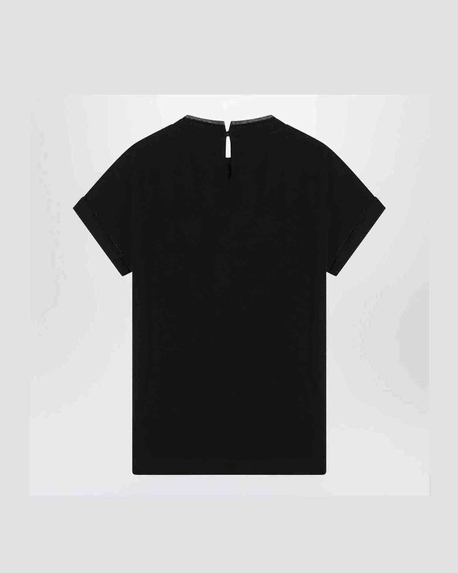 Brunello Cucinelli Black Crew Neck T-shirt with Pendant Glam Steals