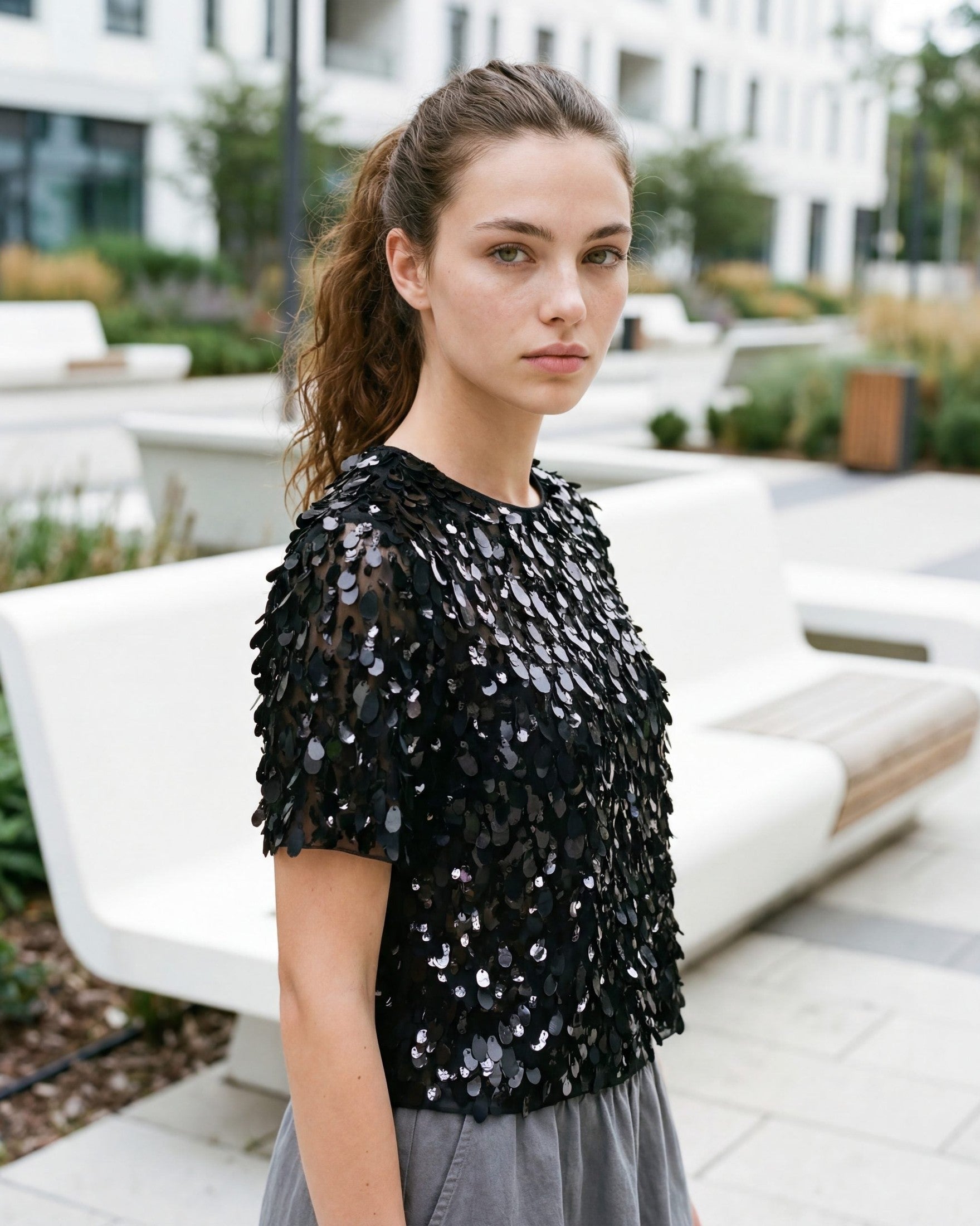 Brunello Cucinelli Black Wool T-shirt Glam Steals