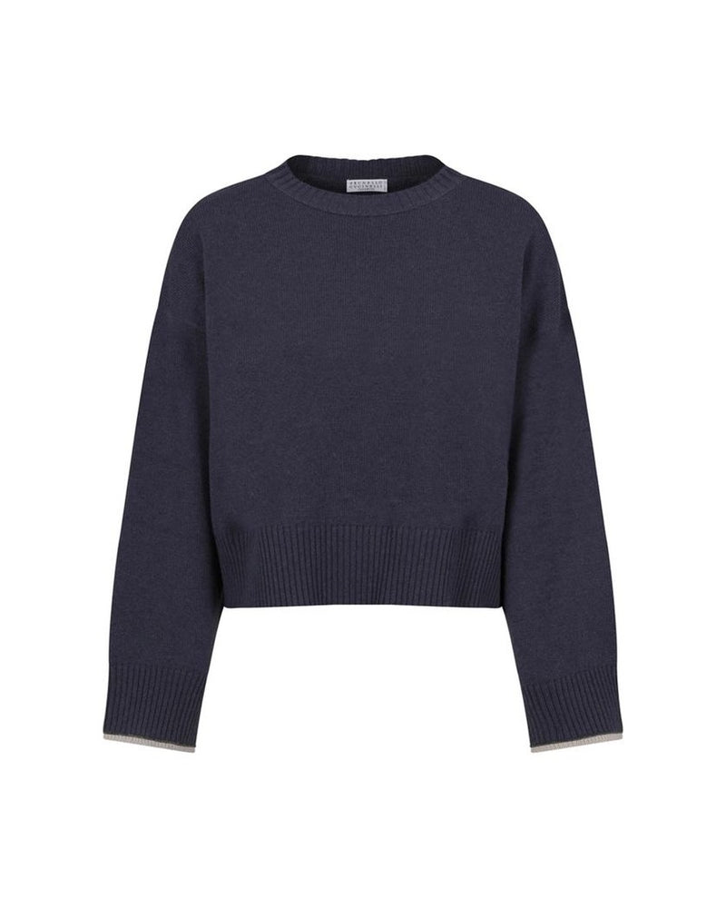 Brunello Cucinelli Blue Cashmere Sweater Glam Steals