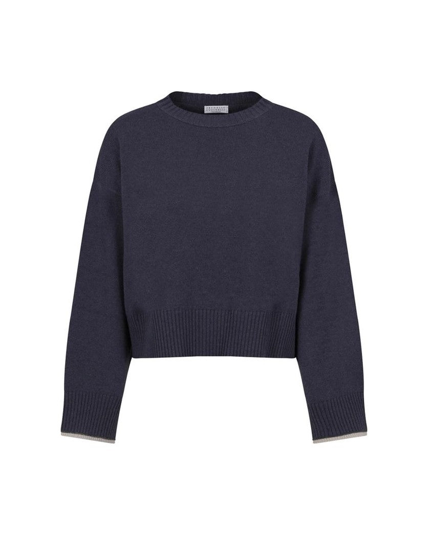 Brunello Cucinelli Blue Cashmere Sweater Glam Steals