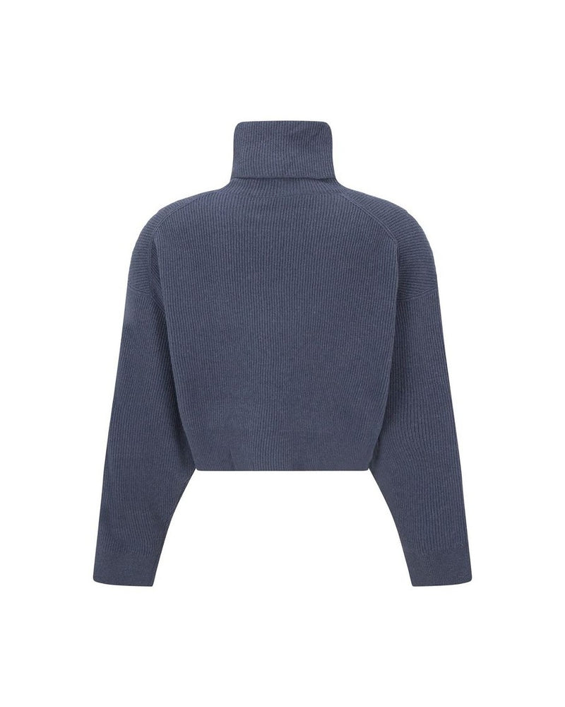 Brunello Cucinelli Blue Cashmere Turtleneck Sweater Glam Steals