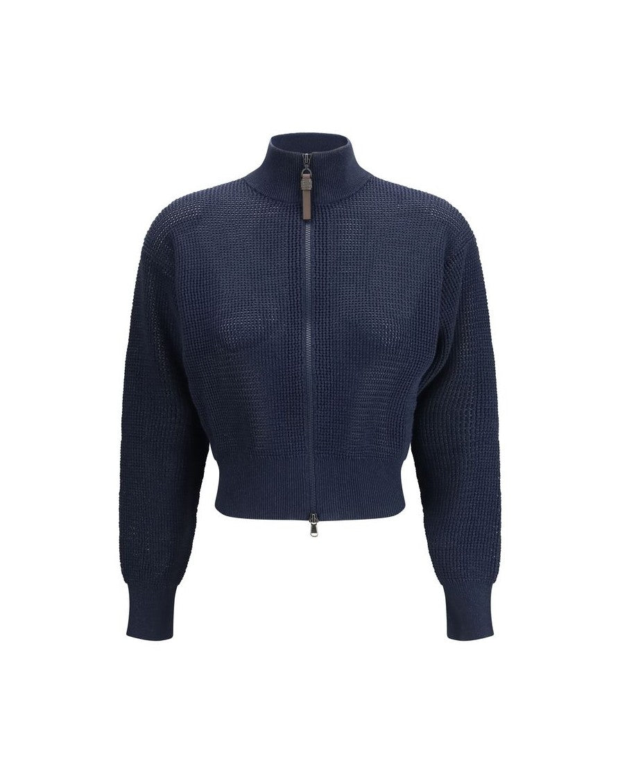 Brunello Cucinelli Blue Cotton Cardigan
