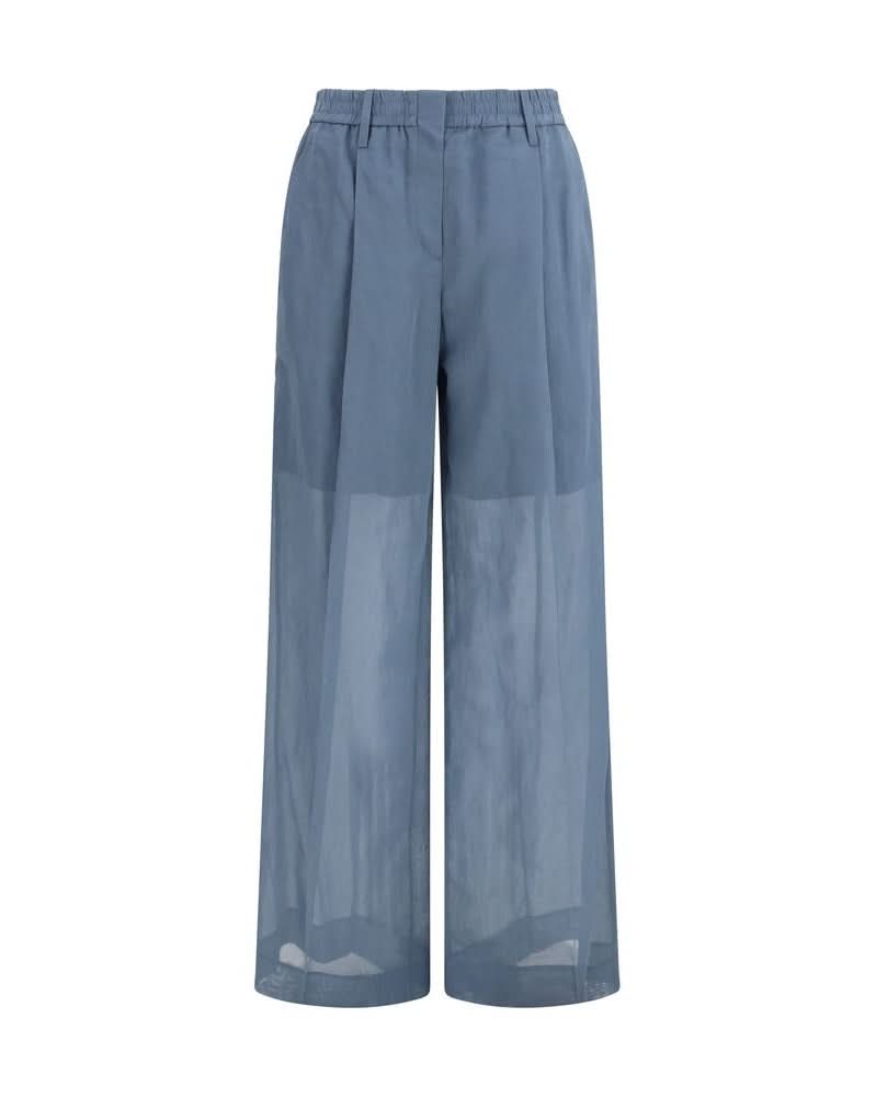Brunello Cucinelli Blue Cotton Casual Pant Glam Steals
