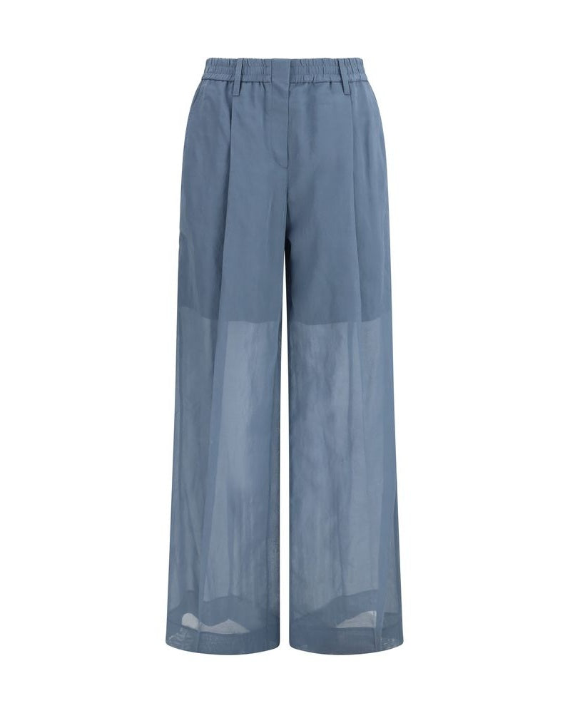 Brunello Cucinelli Blue Cotton Casual Pant Glam Steals