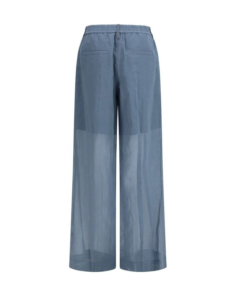 Brunello Cucinelli Blue Cotton Casual Pant Glam Steals