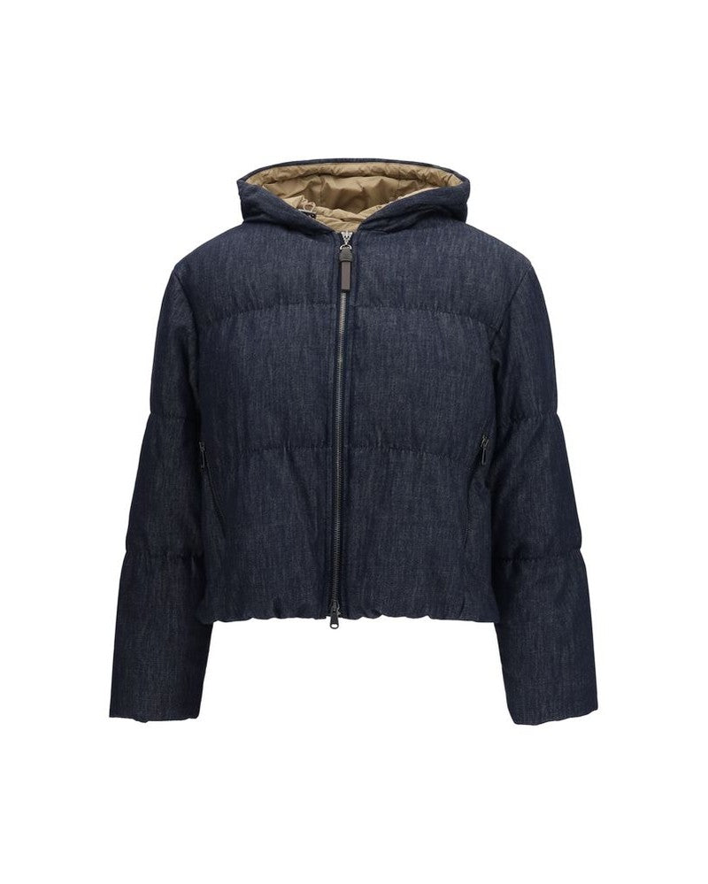 Brunello Cucinelli Blue Cotton Shell Jacket