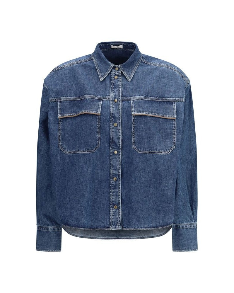 Brunello Cucinelli Blue Denim Shirt Glam Steals