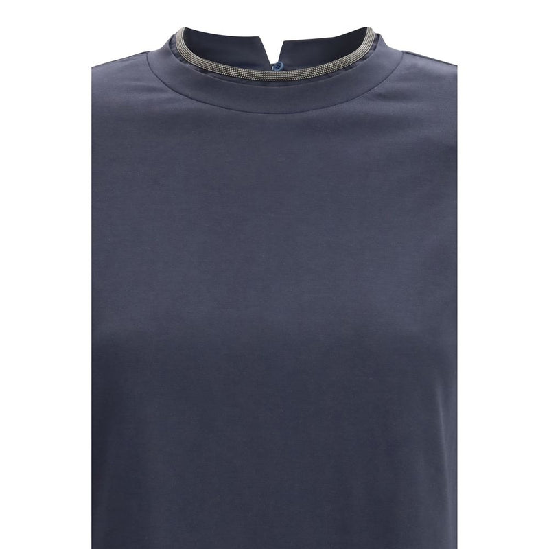 Brunello Cucinelli Blue Elastane T-shirt Glam Steals
