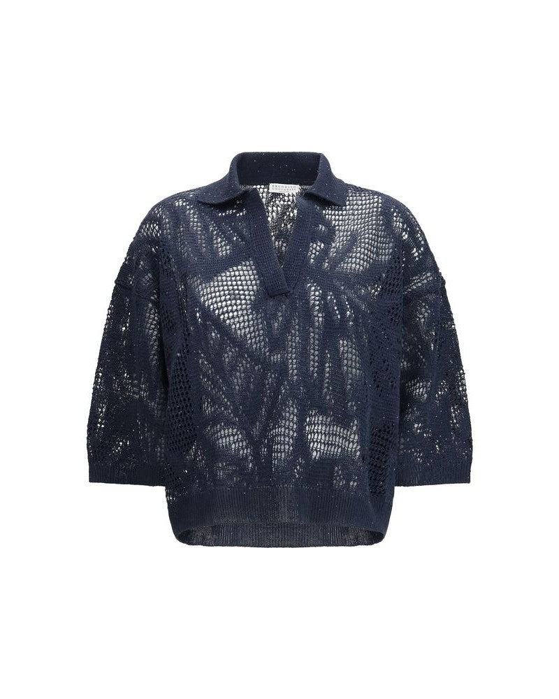 Brunello Cucinelli Blue Linen Polo Shirt Glam Steals