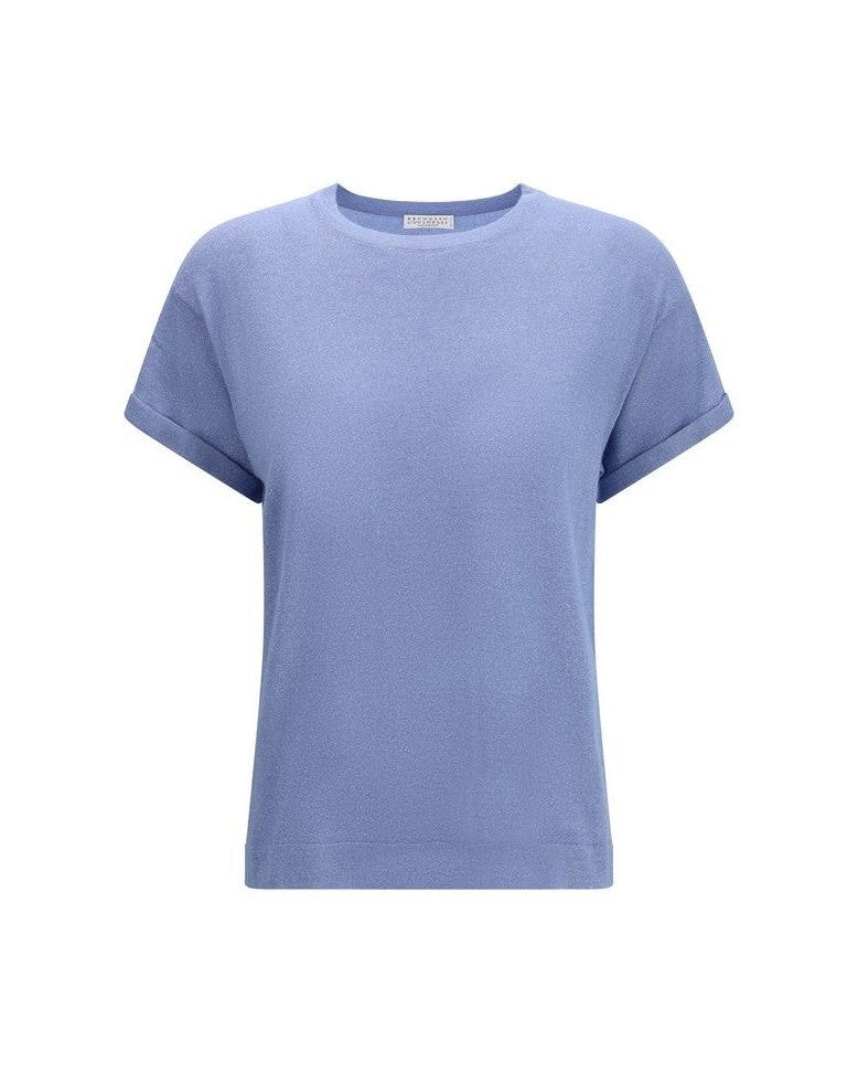 Brunello Cucinelli Blue Nylon T-shirt Glam Steals