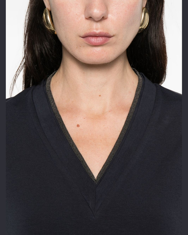 Brunello Cucinelli Blue Polo T-shirt Glam Steals