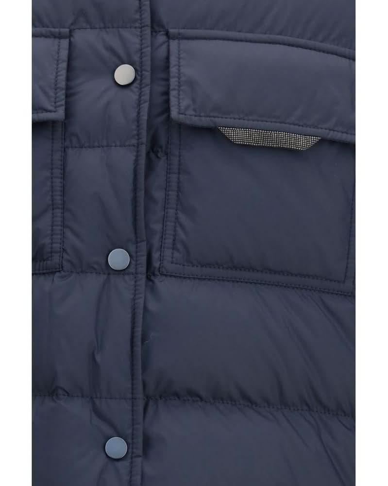 Brunello Cucinelli Blue Polyester Jacket Glam Steals